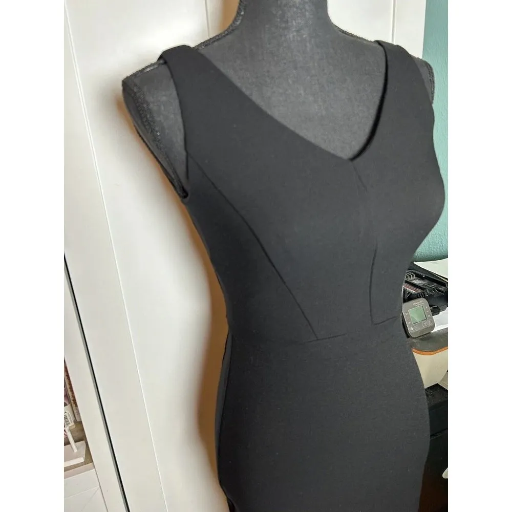 White House Black Market Women's‎ Size 00 Black Sleeveless Dress - Image 2