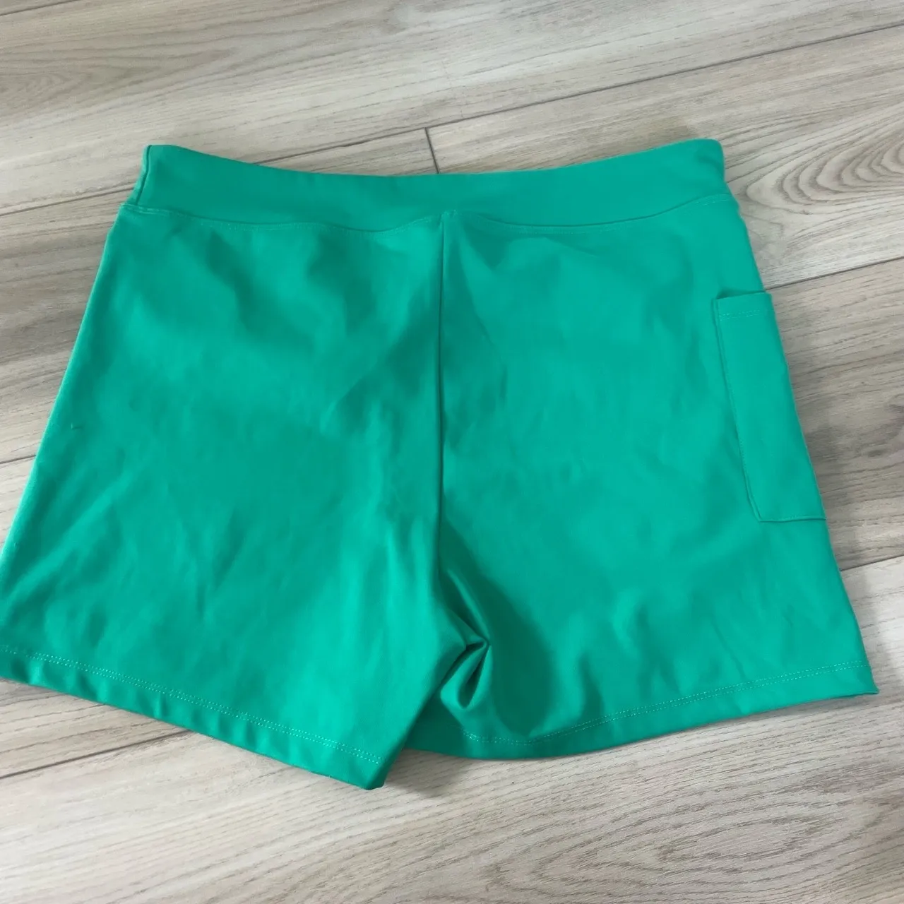 Sincerely Jules Womens Teal Pocket Active Performance‎ Biker Shorts Size XL Green - Image 4