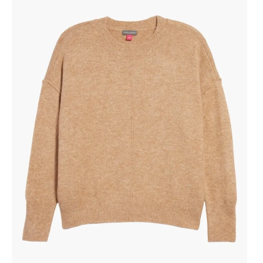 Vince Camuto‎ Exposed Seam Crewneck Sweater Women's XL Latte Career Classic Chic - Image 5