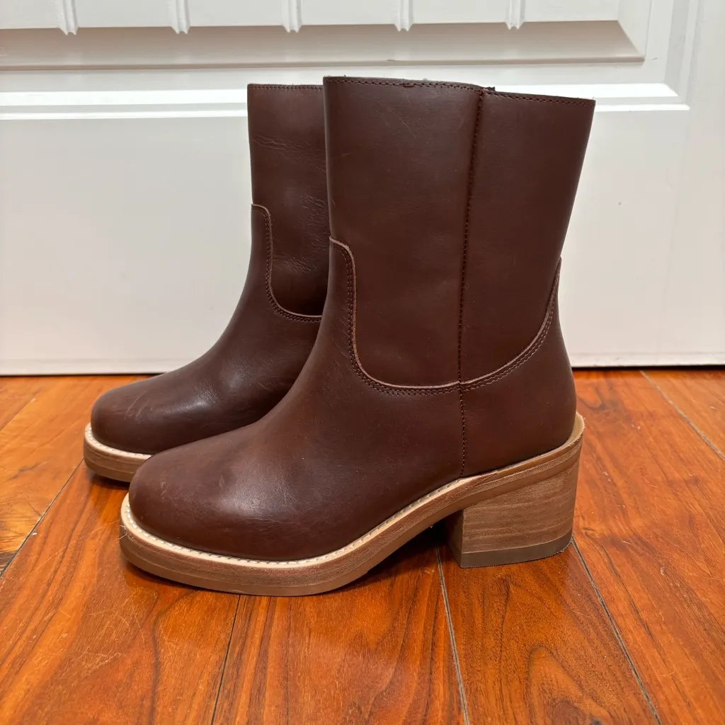 Dingo  Roxy Platform Brown Leather Chunky Boots 6 - Image 4