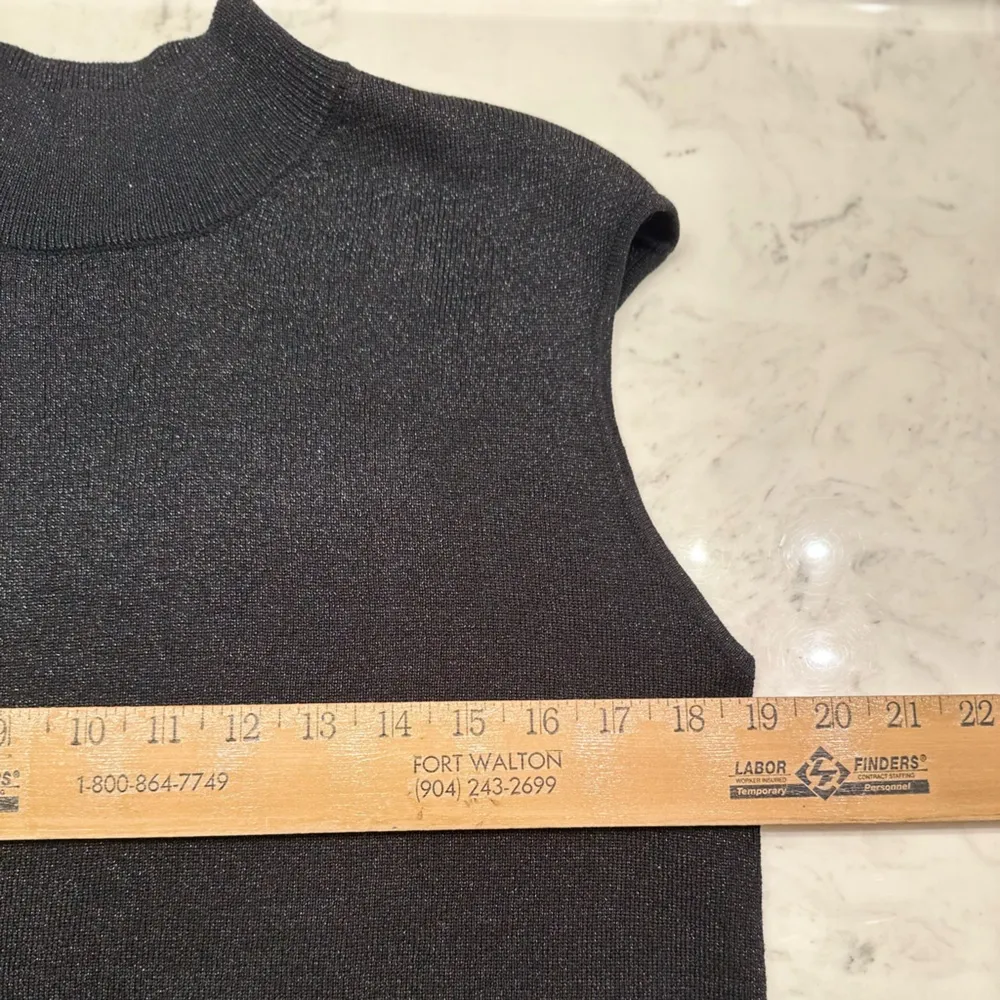 Coldwater Creek Sweater Women’s Sz XL Black Metallic Silk Blend Holiday Glam - Image 3