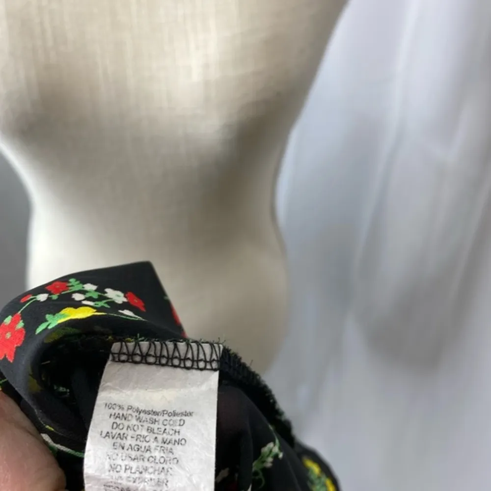 Vintage Havana size small sheer black tie front blouse - Image 7