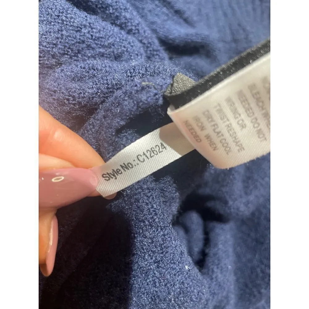 Central Park West Homes Knit Jumpsuit in Blue Large Womens sweater outfit - Image 8