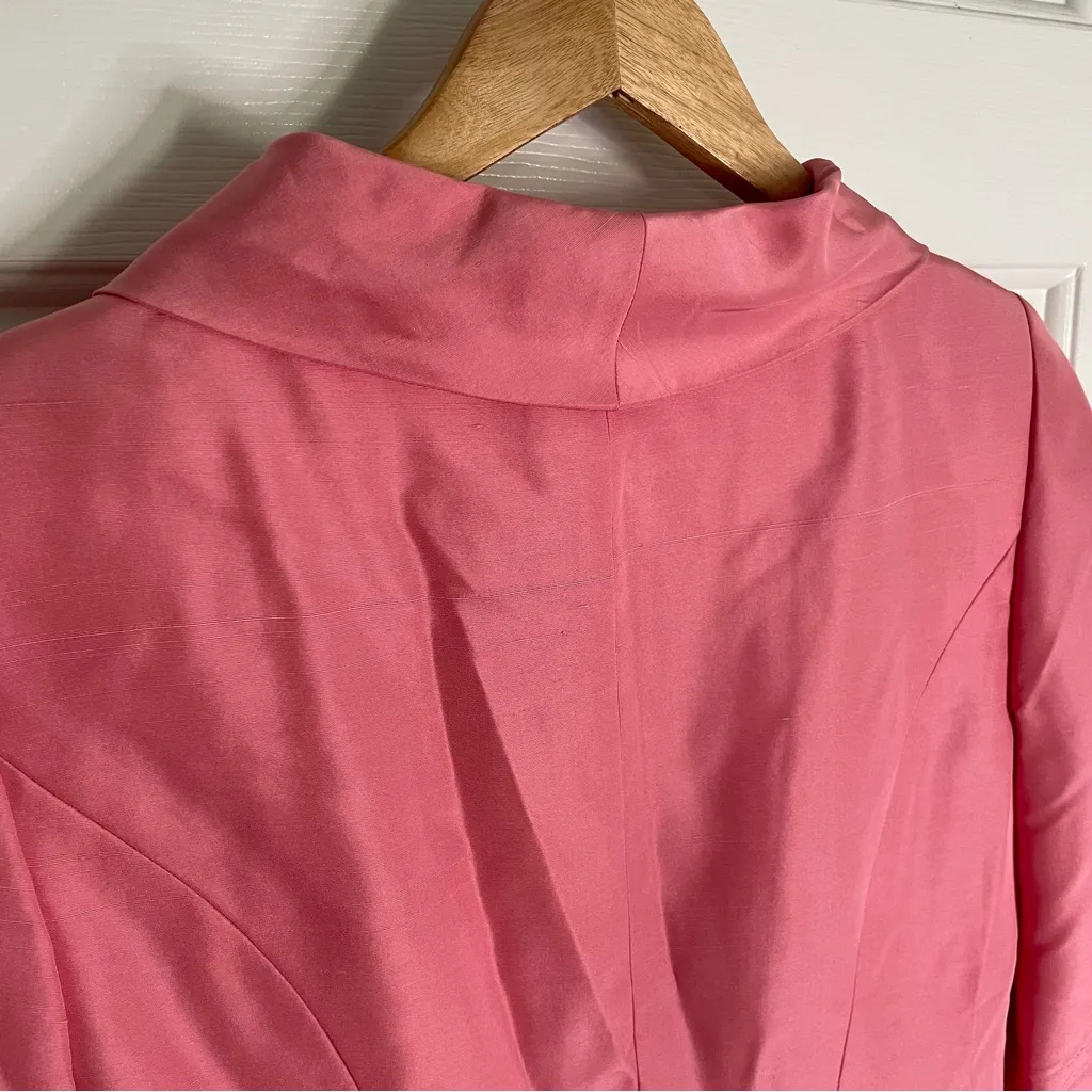 Vintage y2k Talbots Pink Silk Blazer and Knee Length Pencil Skirt Set Size 4 - Image 8