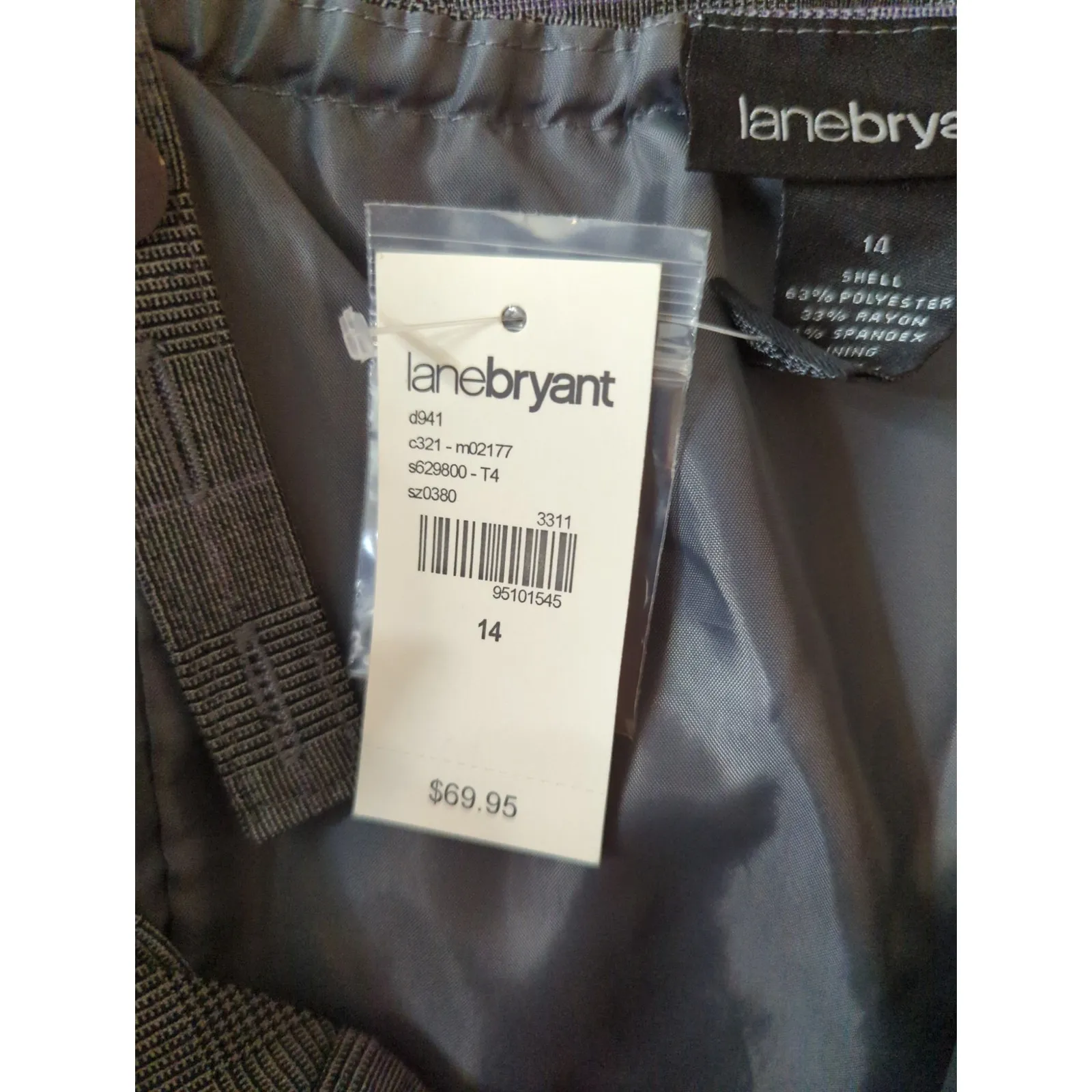 Lane Bryant Womens Plaid‎ Belted Mini Dress Gray Size 14 NWT Preppy Academia - Image 10