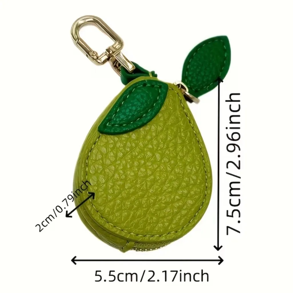 NWT Green Pear AirTag Holder Leather Keychain Bag Purse Charm Tracker Case - Image 5
