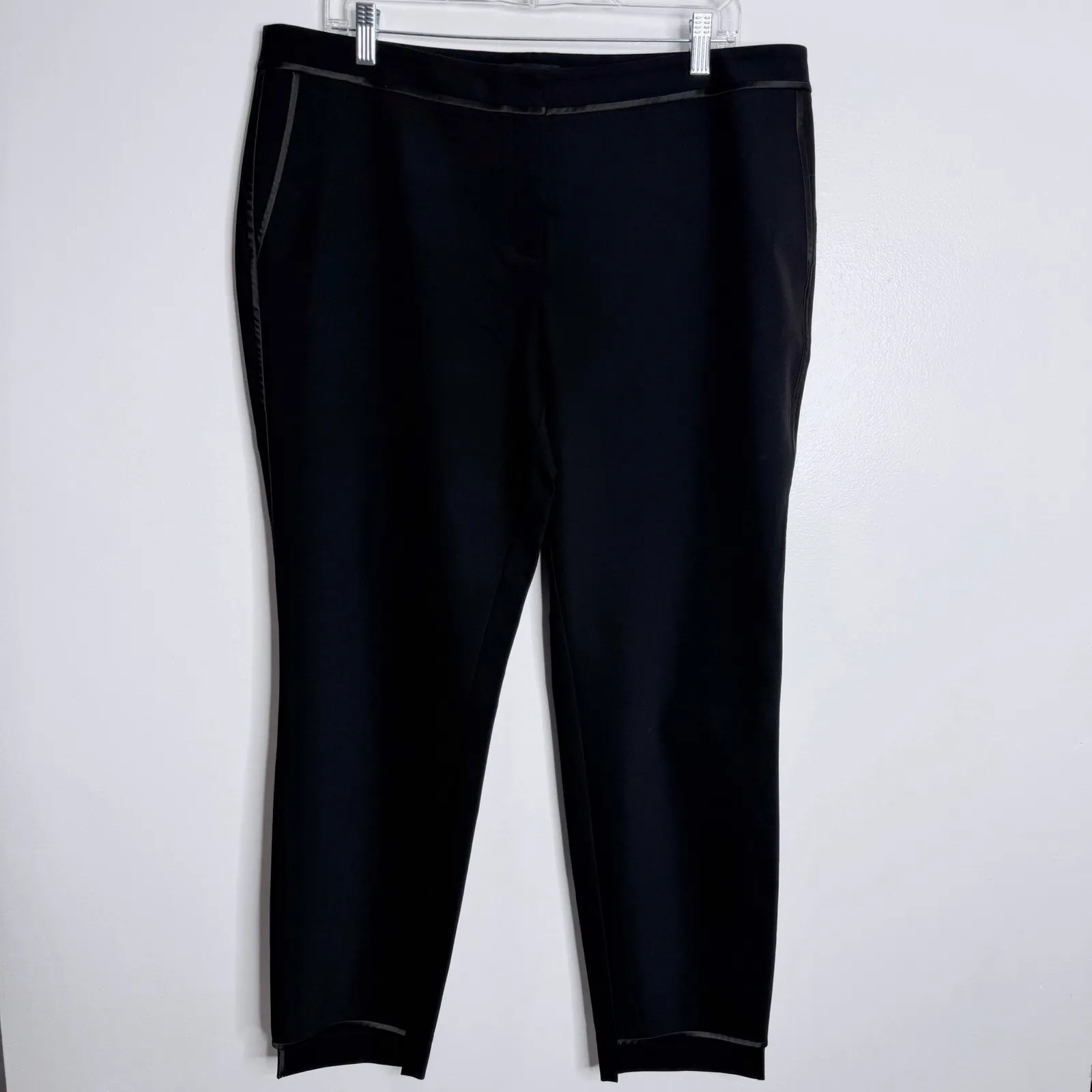 Lafayette 148 Manhattan Dress Pants Black Size 14 Step Hem Workwear Contemporary - Image 2