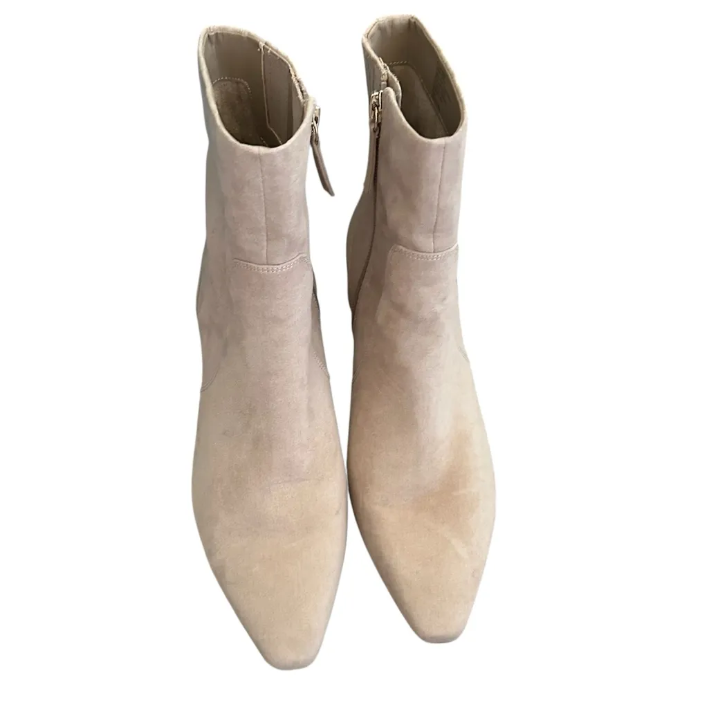 NWOT J. CREW Factory Cashew Suede Heeled Booties Snip Toe Boots 7.5 - Image 3