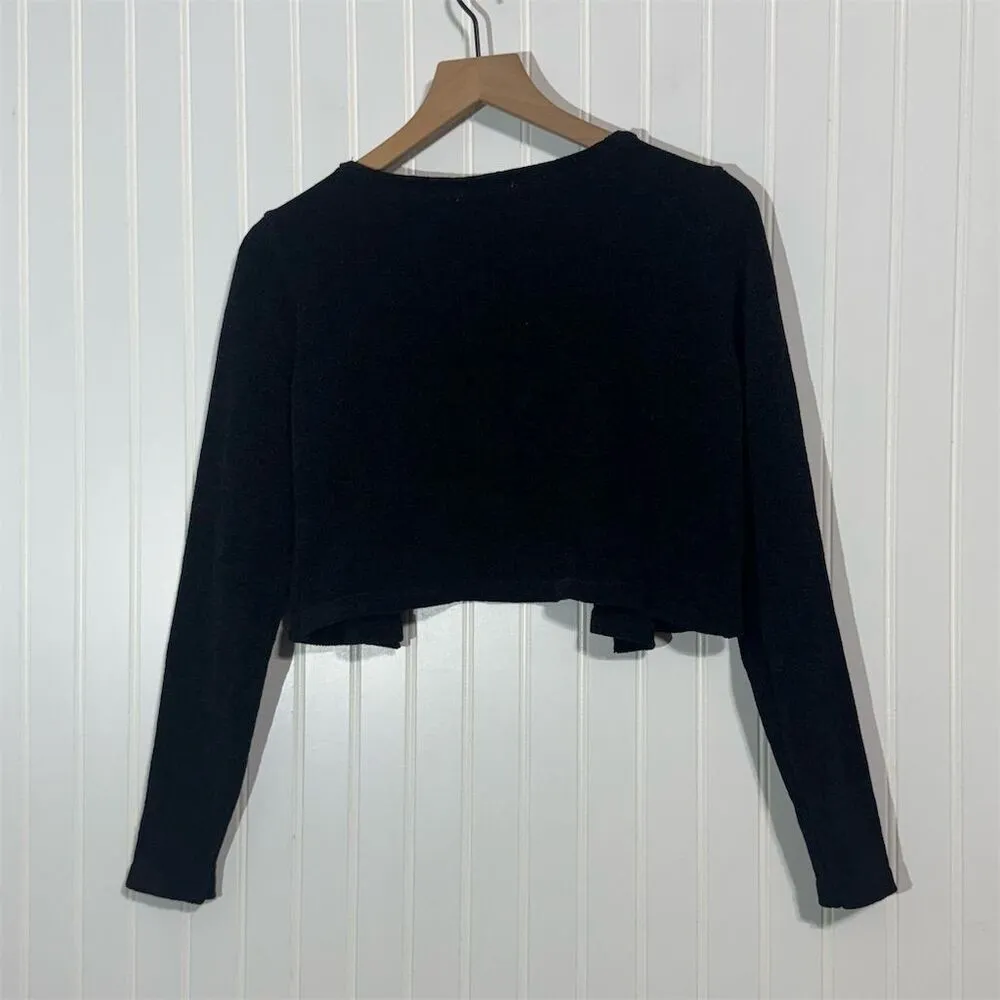 GB Gianni Bini Black Cropped Open Front Cardigan Sweater NWT Dillard’s‎ Size S - Image 2