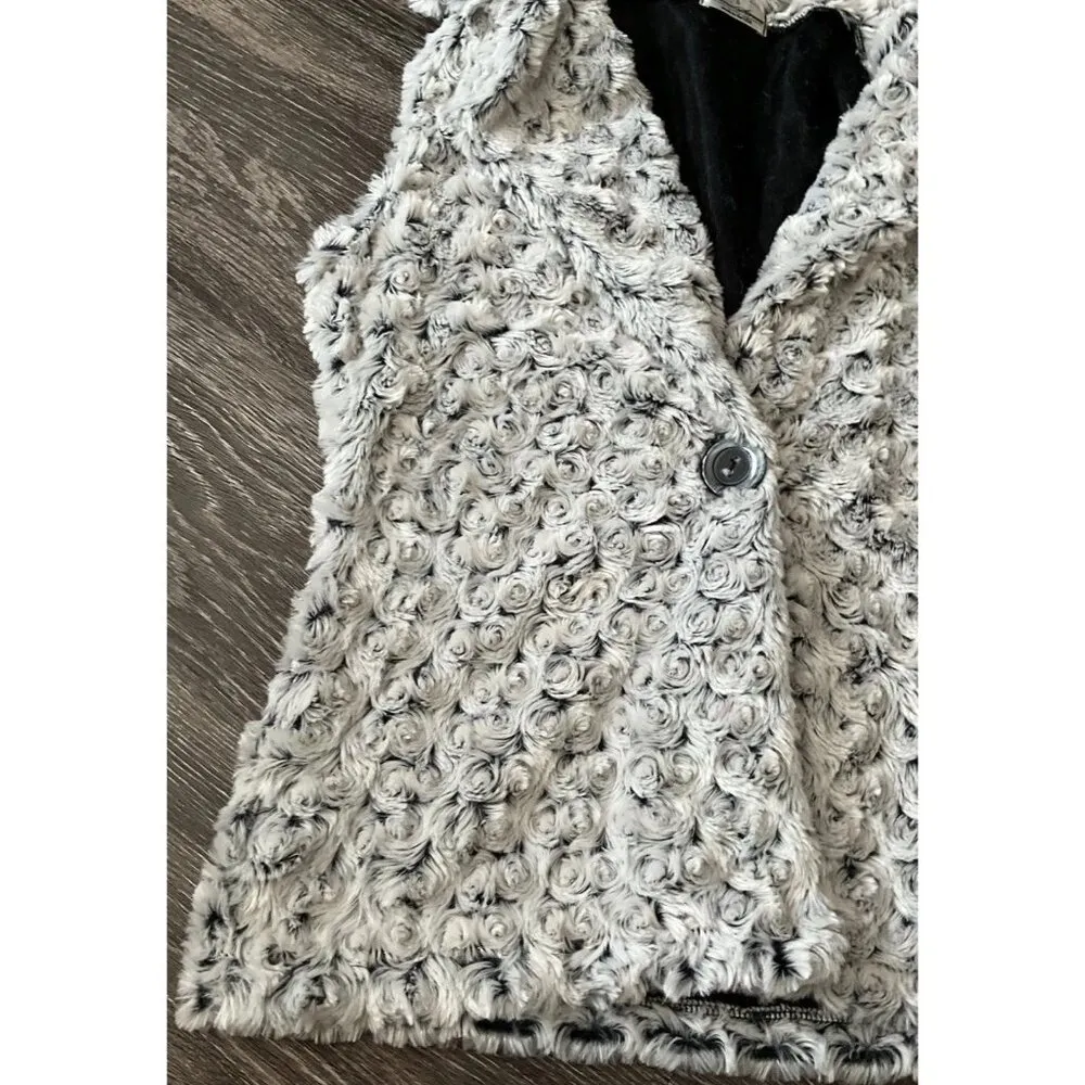 Vine Street Faux Fur Vest Womens Medium Vest Fur White Gray Brown Made in USA - Image 7