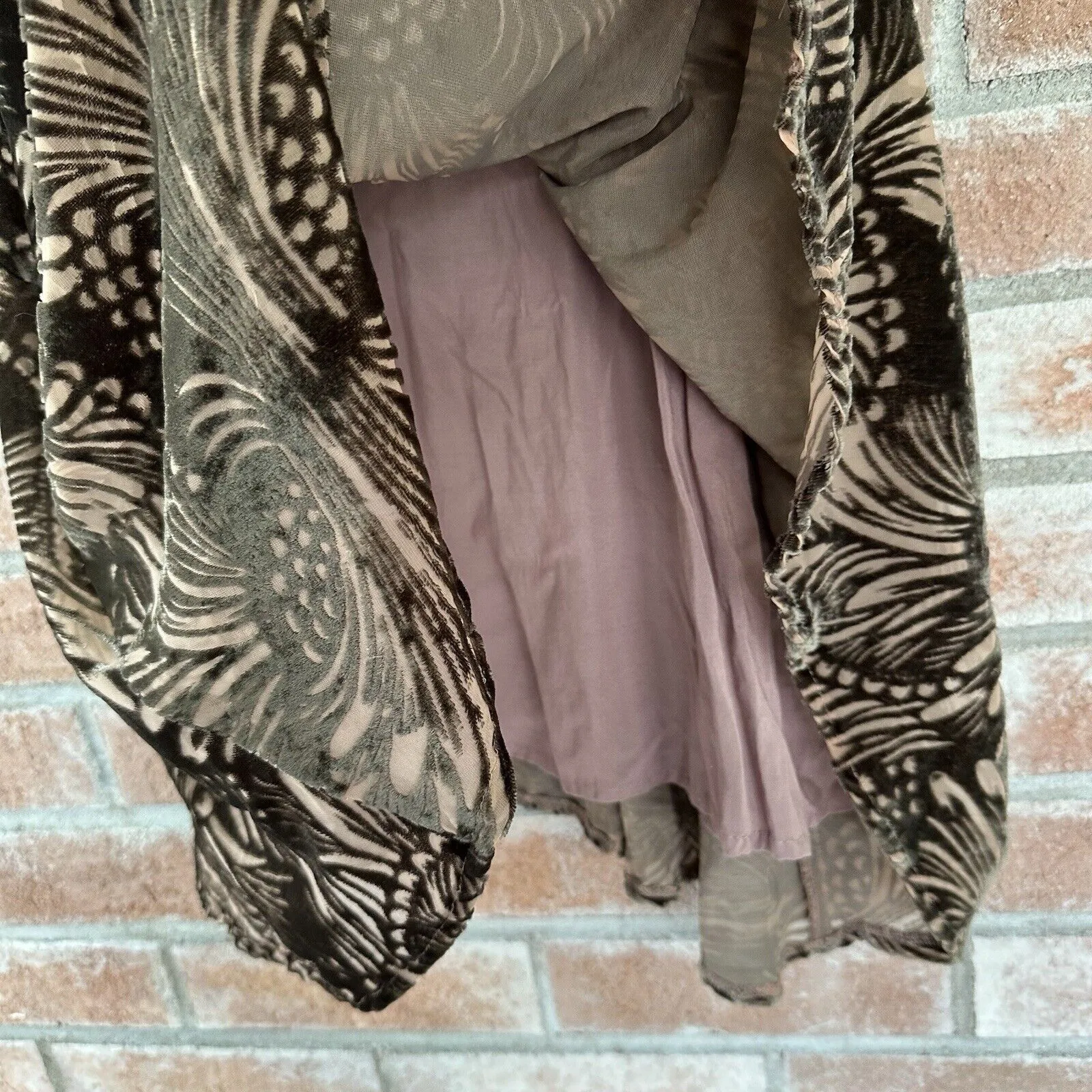 Free People Ellie Mini Dress Velvet Brown Studded XS Witchy Indie Artsy 90s Boho - Image 10