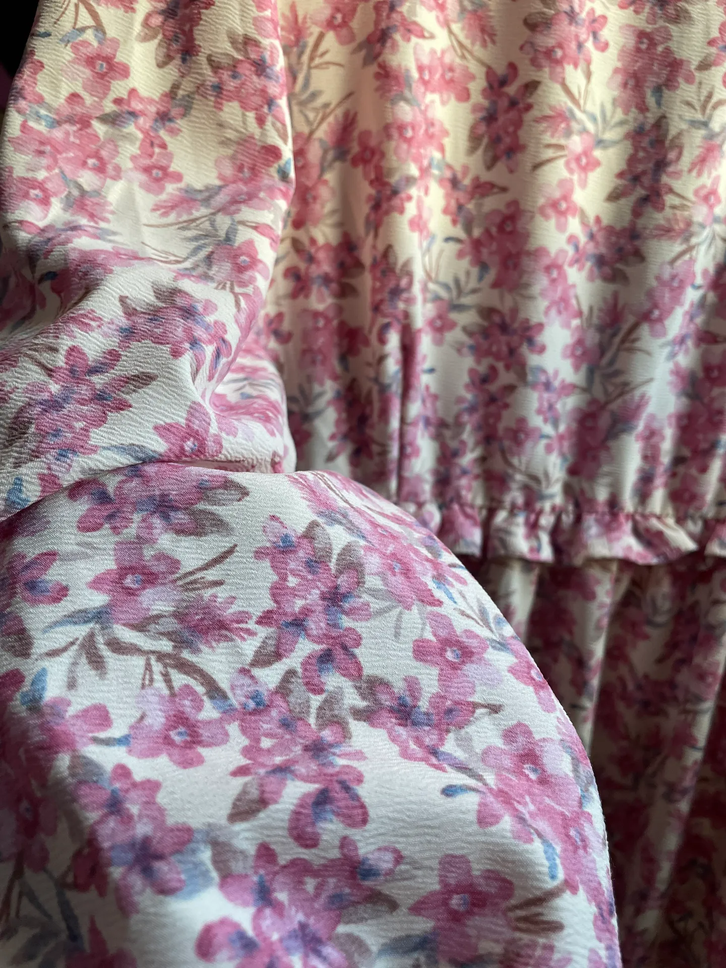 Women’s handmade spring floral print midi Dress Multi Size L - Image 7