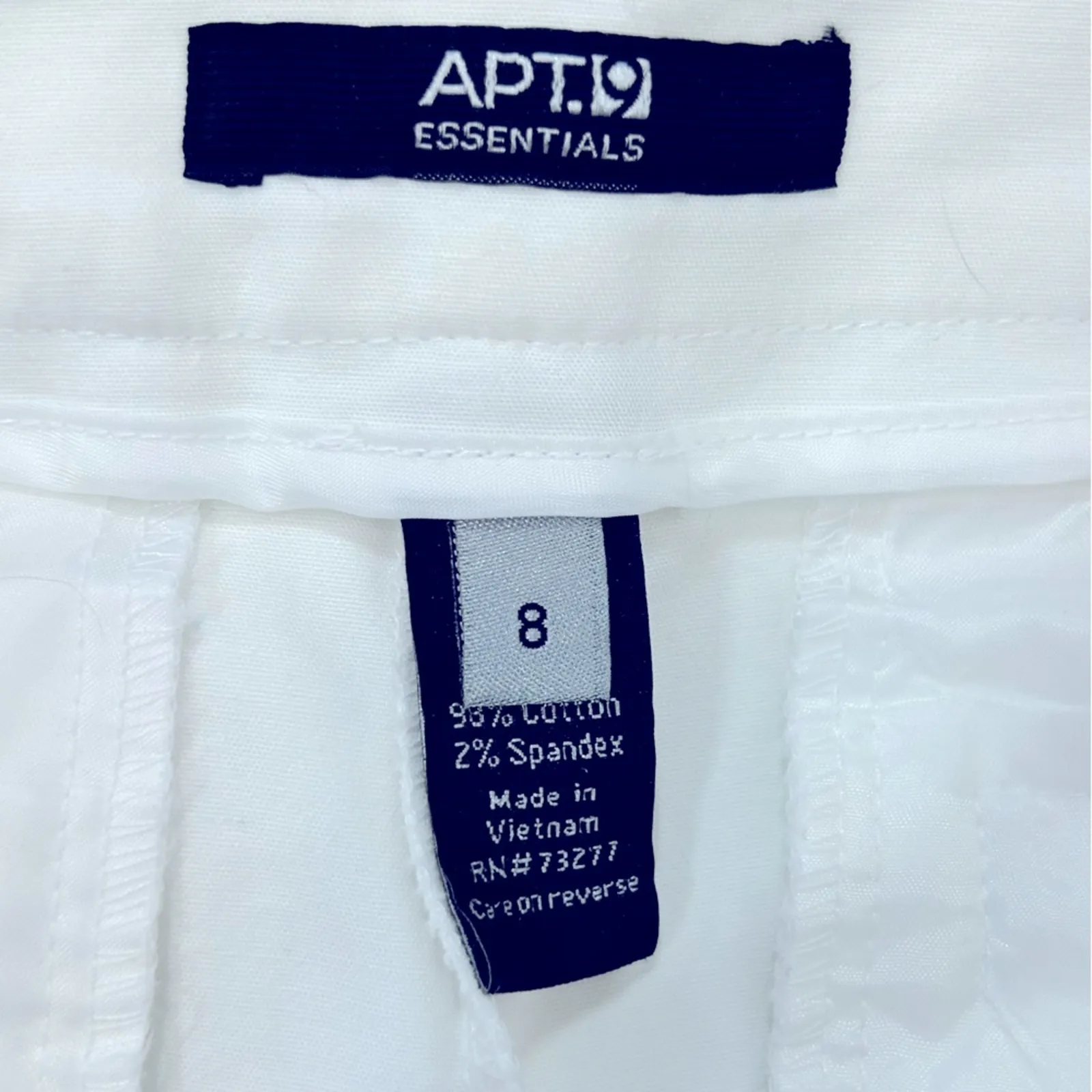 Apt. 9 Solid White Bermuda Shorts Women’s Size 8 | Classic Chino Flat Front - Image 8