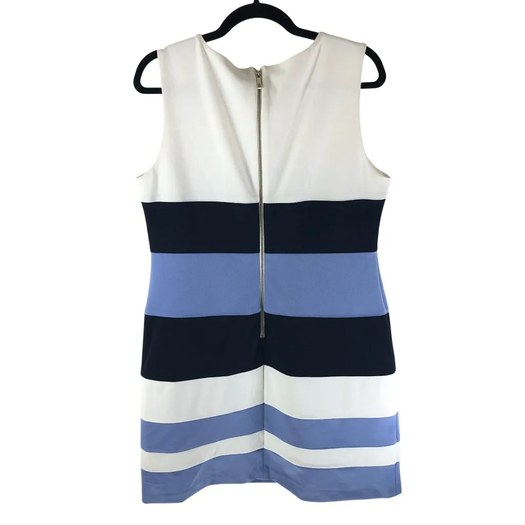 Tommy Hilfiger Shift Dress Sleeveless Striped Navy Blue White 12 - Image 2