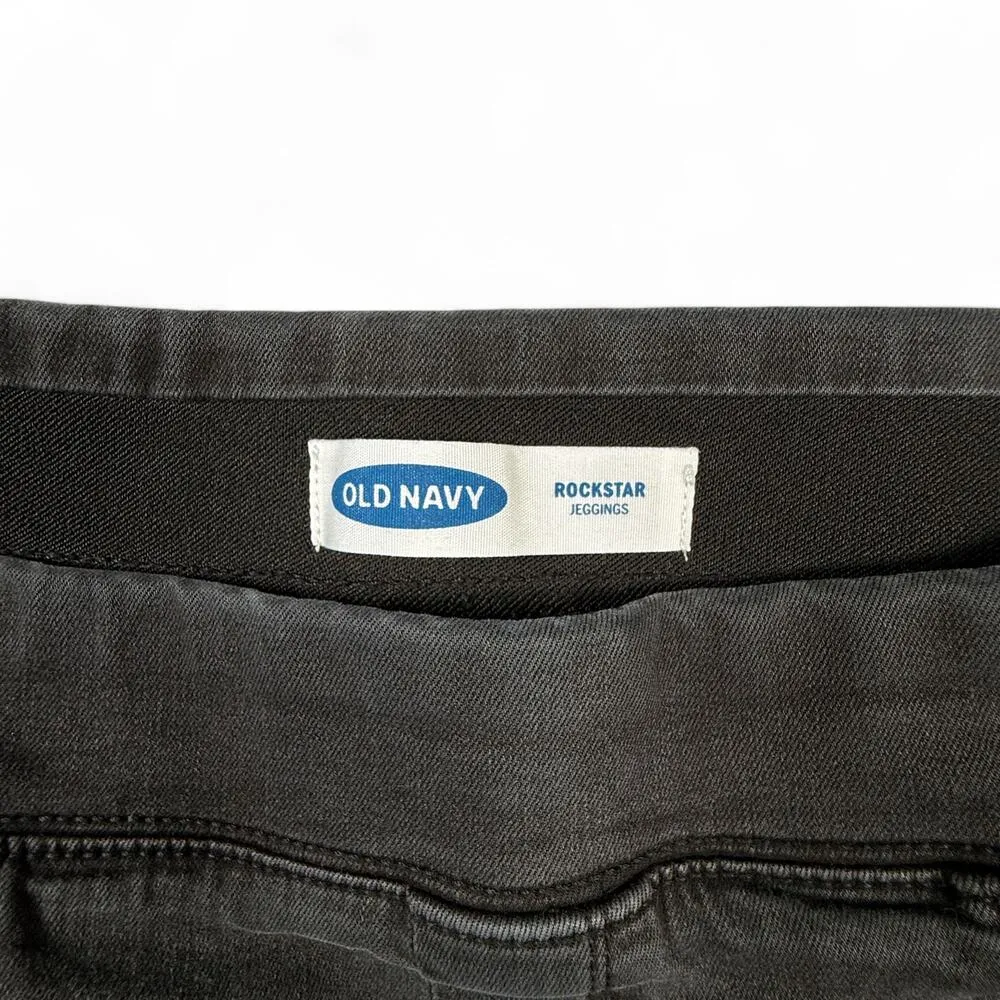 Old Navy Rockstar Jeggings Washed Black Skinny Jeans Women's 12 Petite - Image 3