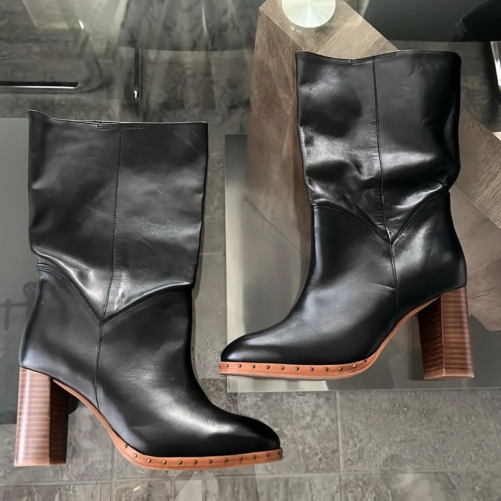 All Saints Mille Block Heel Boots in Black, Size EU 37 | US 7 New w/o Box - Image 6