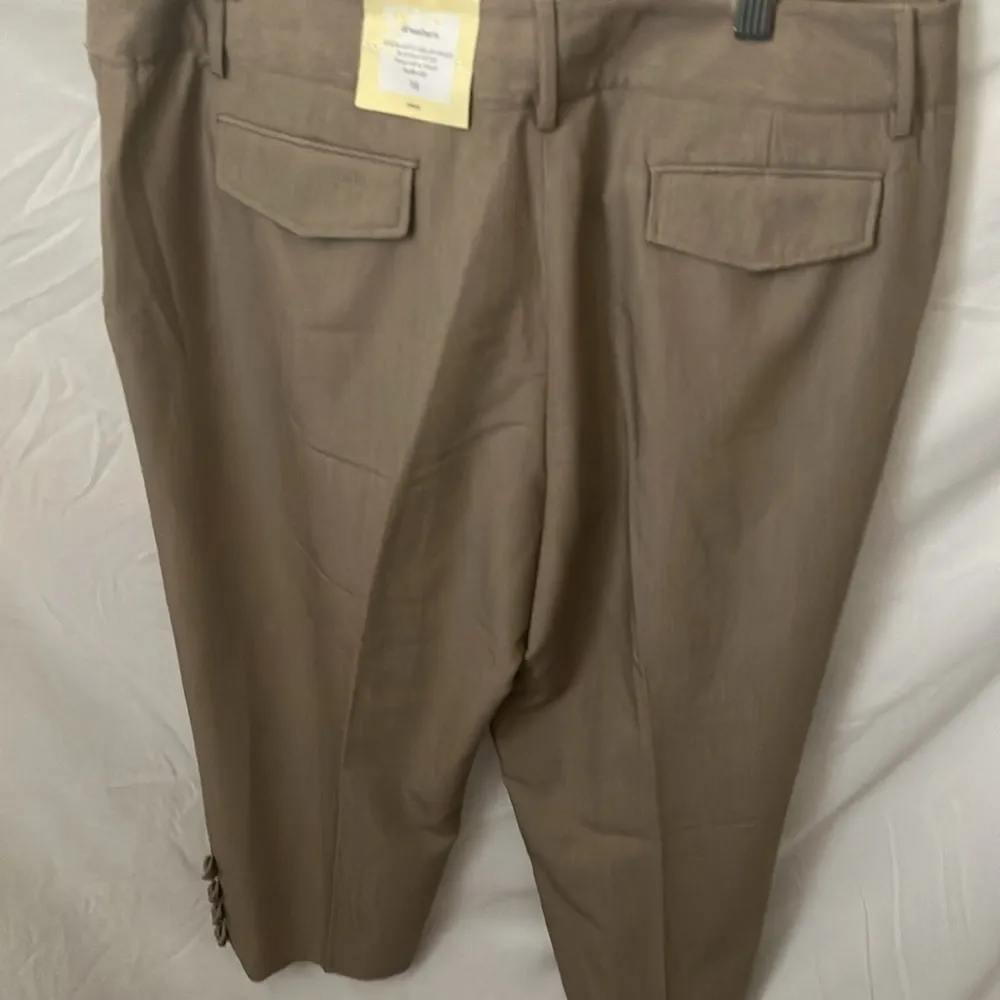 DressBarn: Tan Khaki Cropped Pants- with buttons on side of pants- slim leg- 16 - Image 15