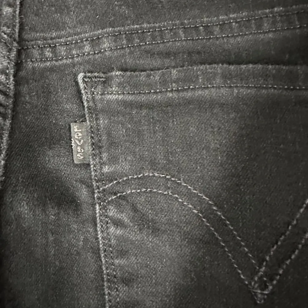 Levis 505 Womens 29 Straight Black Denim Jeans Flat Front 5 Pocket Design - Image 14