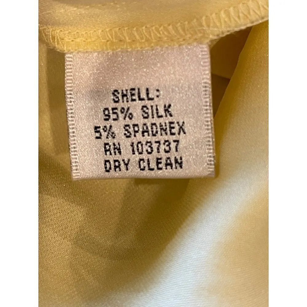 Ali Ro Yellow Silk Tank Overlay Geometric Sequins Skirt Mini Dress Size 4‎ - Image 9