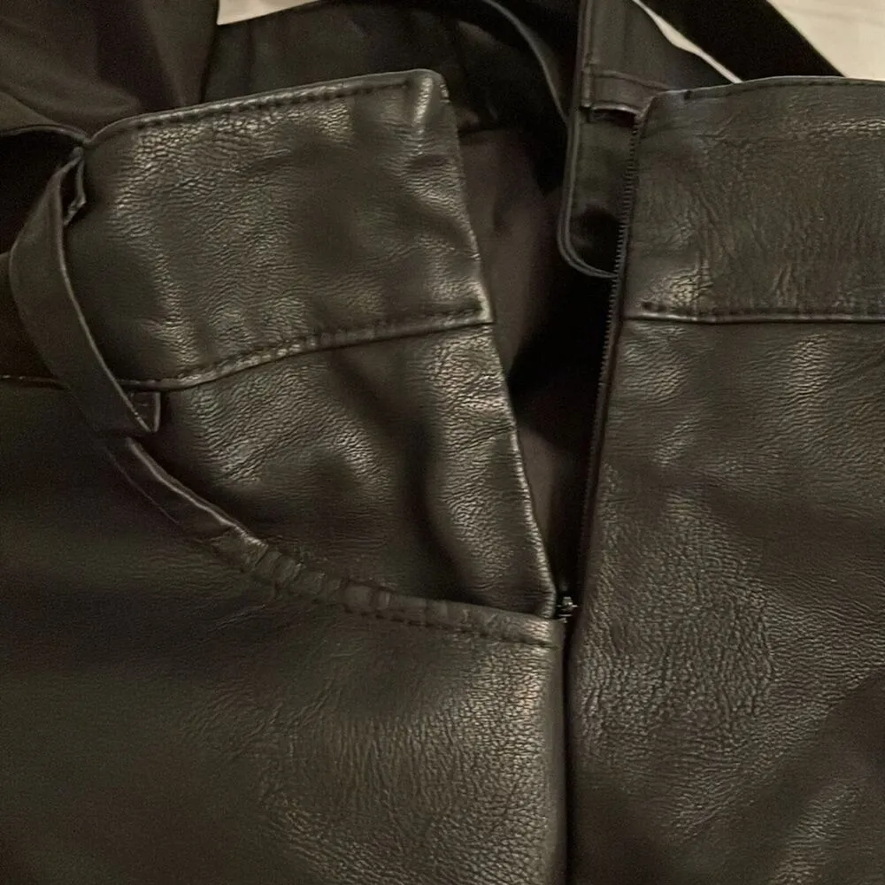 Jack by BB Dakota Black Faux Leather Twice Shy Overall Dress Womens Sz Small NEW - Image 6