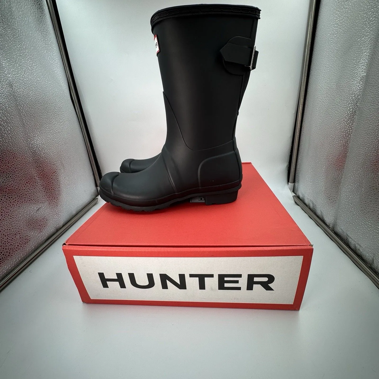 New Hunter Women's Black (BLK) Original Short Back Adjustable Rain Boots Sz 7 - Image 7