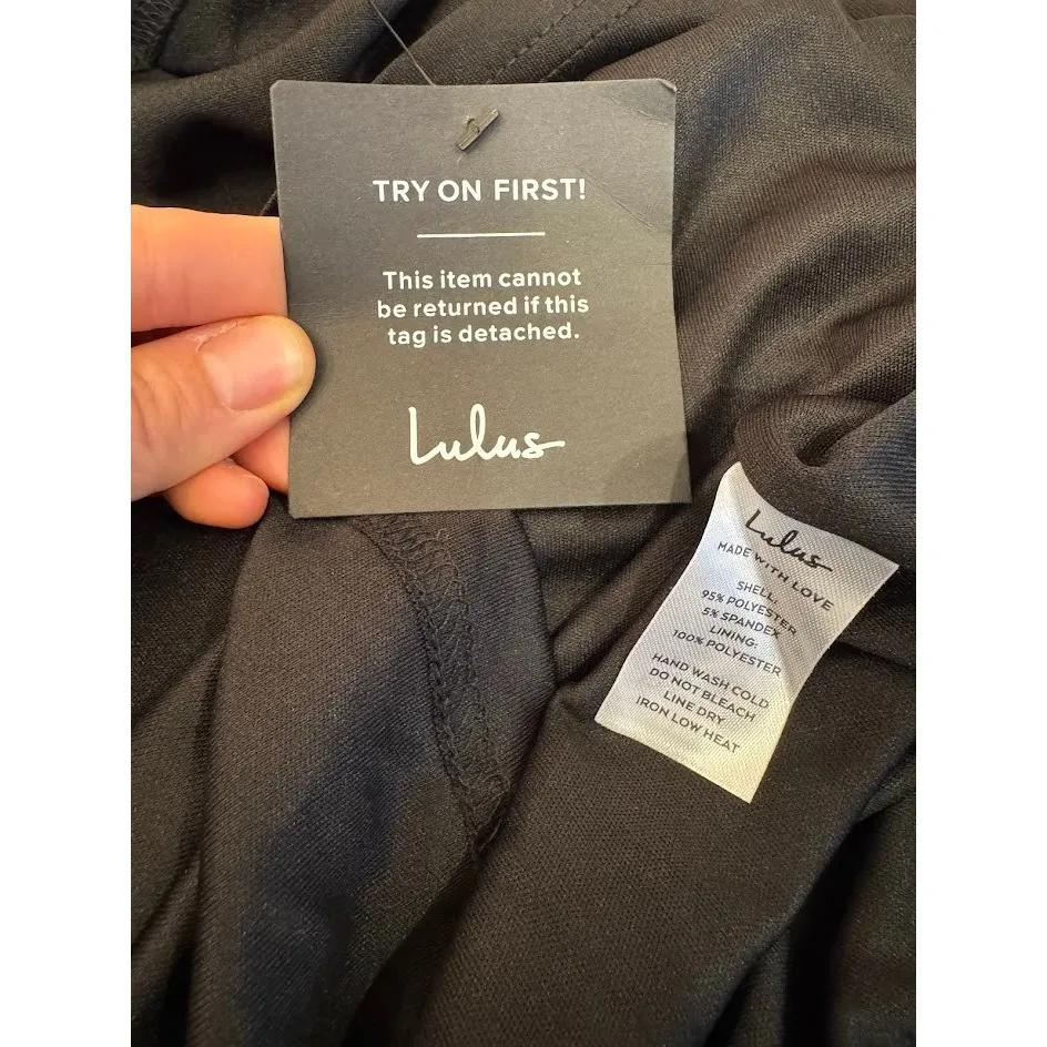 Lulus Black Sleeveless Maxi Dress Twist Back Formal Evening Gown Size L - Image 13