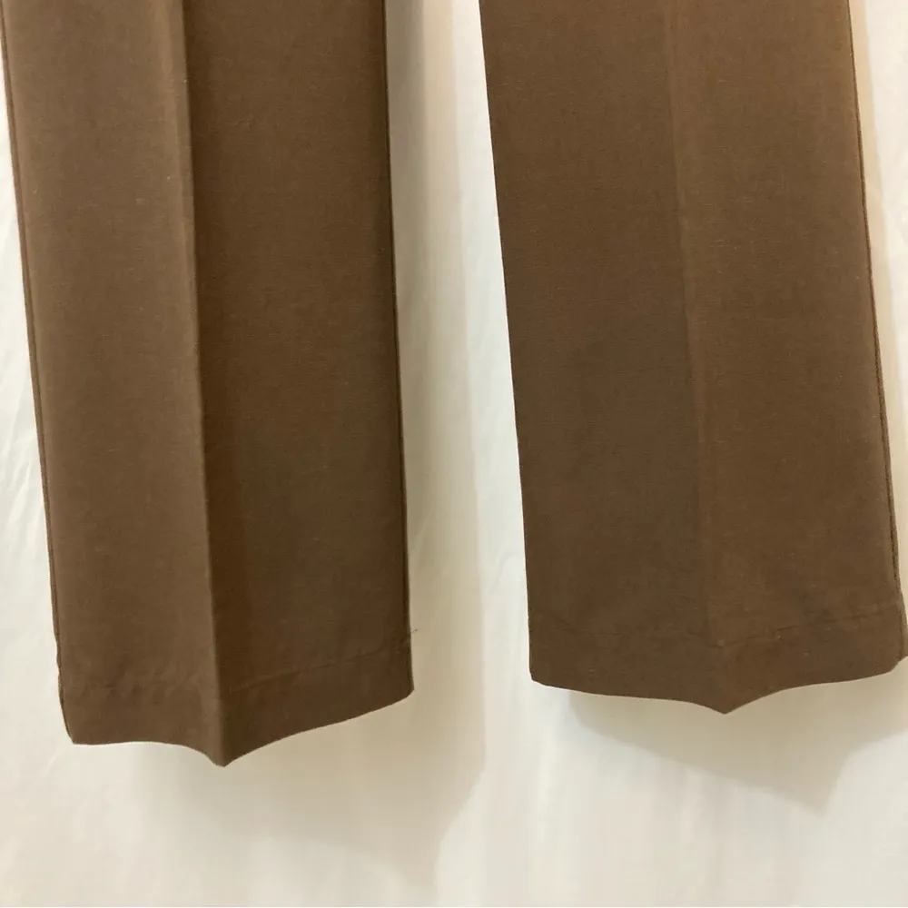 Emma James Brown Bootcut Mid Rise Waist Pressed Leg Trousers Slacks Pants - Image 3