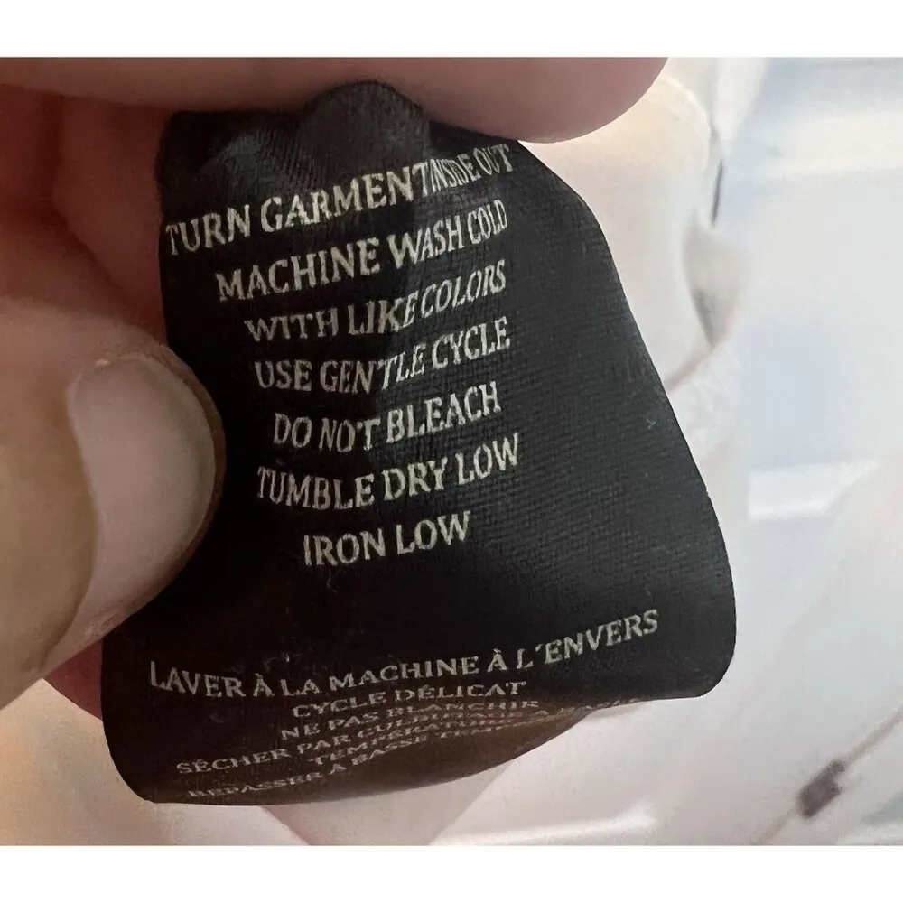 BLANK NYC Polka Dot Padded Shoulder Medium V-Neck Top White/Black Sleeveless NWT - Image 8