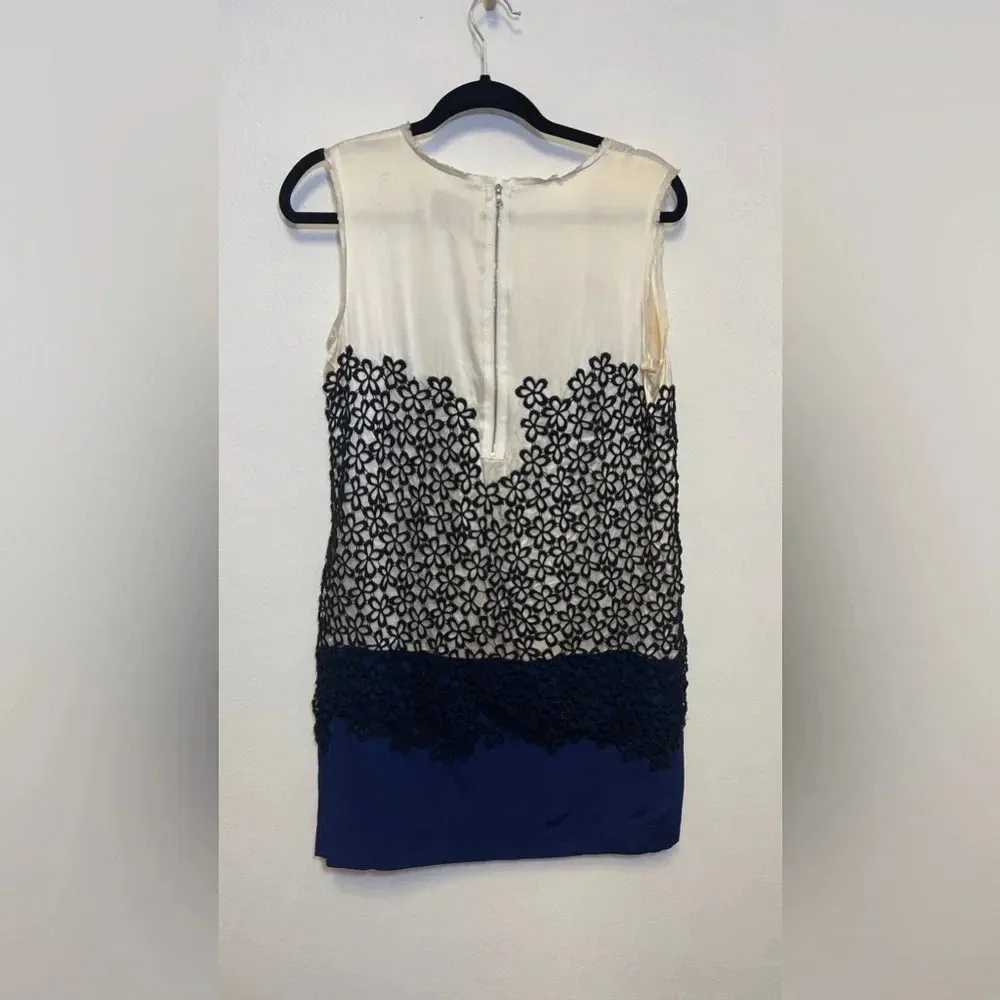 3.1 Phillip Lim Silk Mini Sheath Dress - Lace Color Block Business Casual Formal - Image 8
