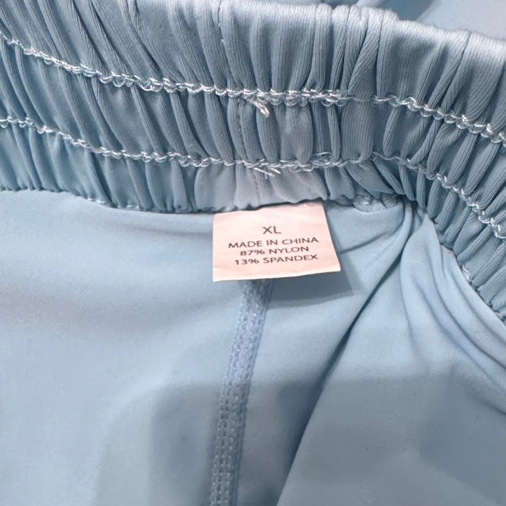 Sky Blue Elastic Waist Shorts Size XL - Image 8