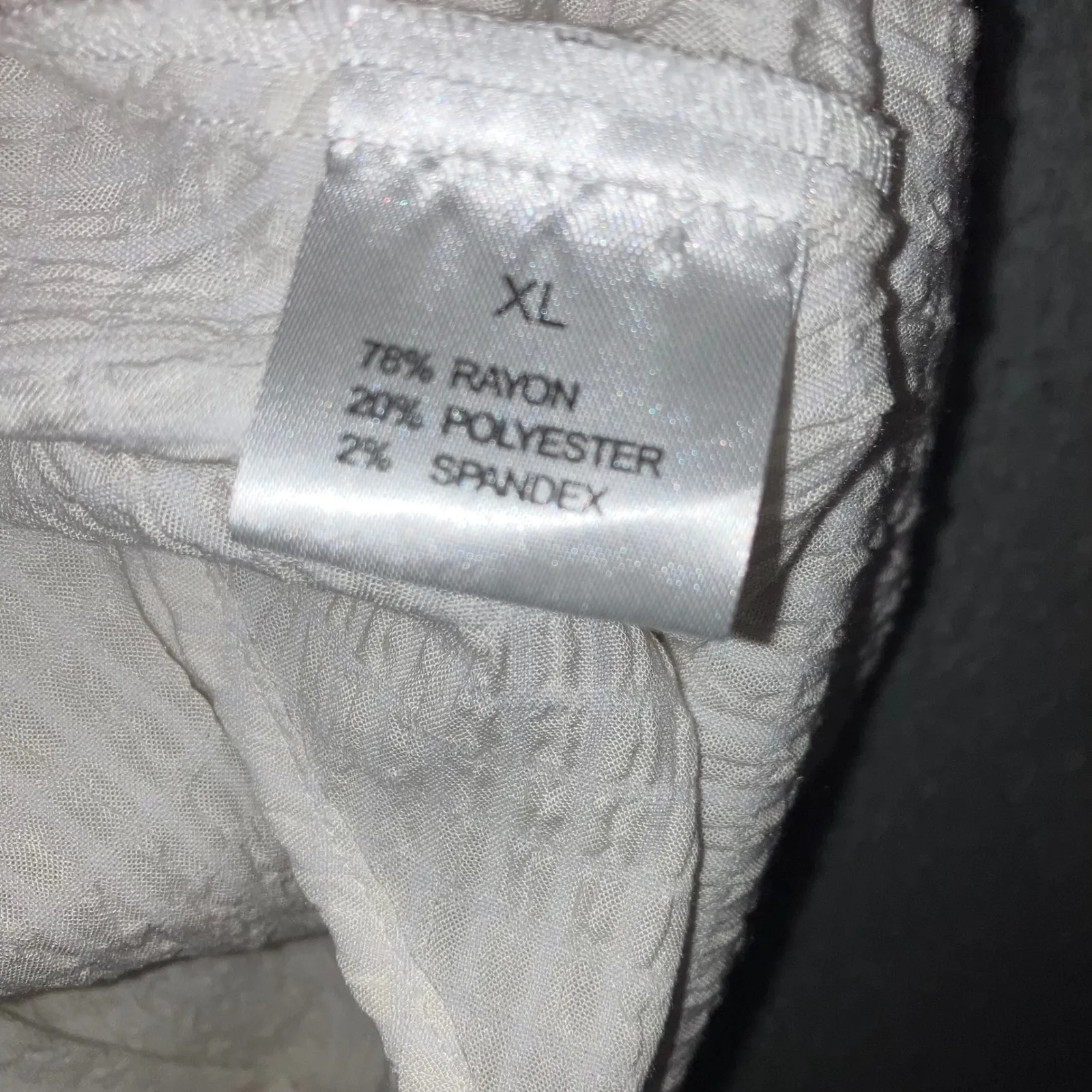 Jane + Delancey Button Up Shirt Women XL Textured Relaxed Fit Tie‎ Front Top White - Image 7