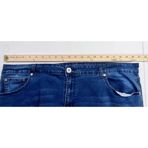 Ashley Stewart Jeans Womens 24 Crop Raw Hem Distressed Straight Leg‎ Dark Wash - Image 4
