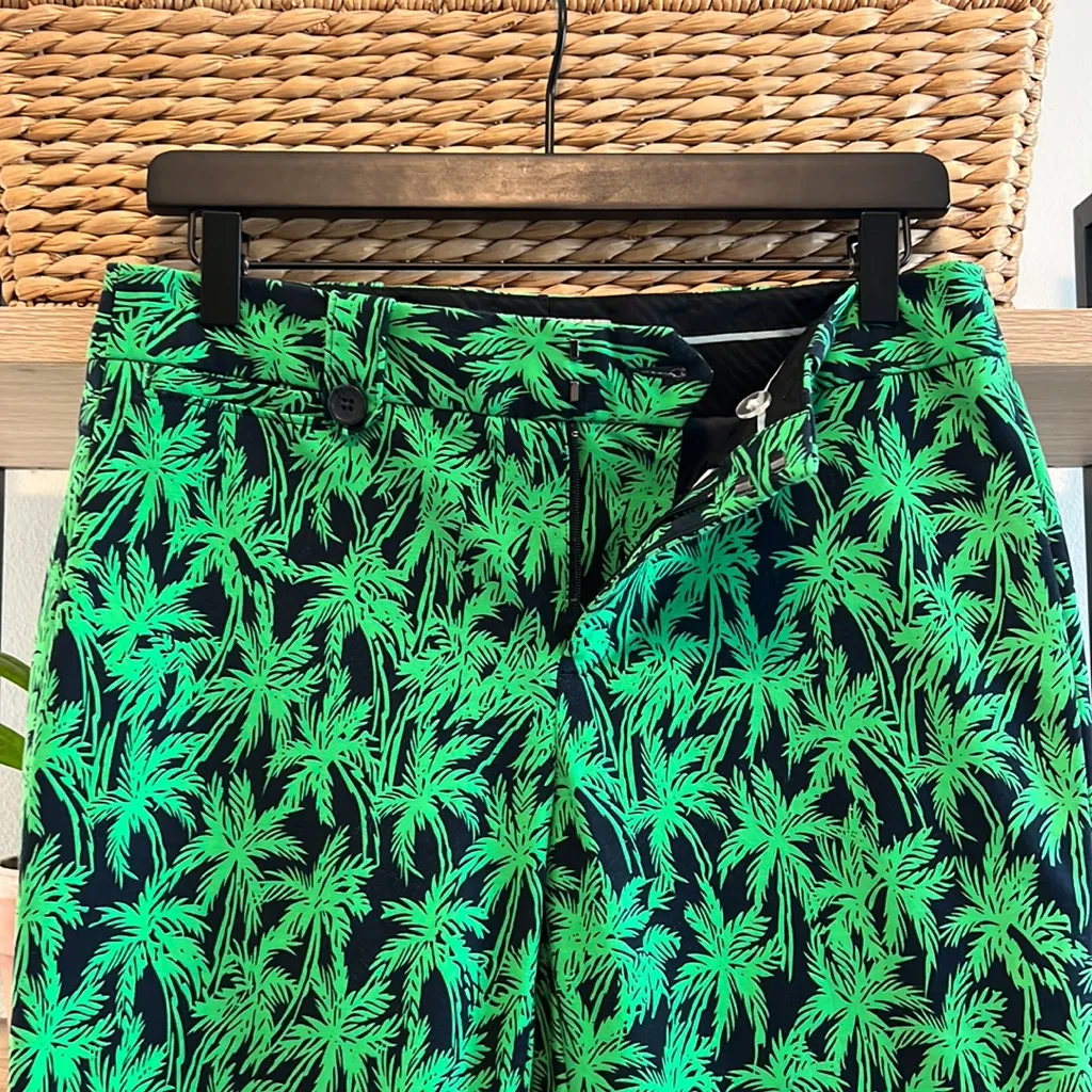 Banana Republic Martin Fit Mid-Rise Palm Tree Print Dress Pant Trouser, 8 - Image 7