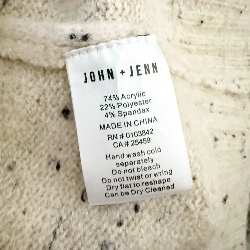 JOHN + JENN | Michael Sleeveless Vest Ivory Navy Speckled Zip Turtleneck | Small - Image 8