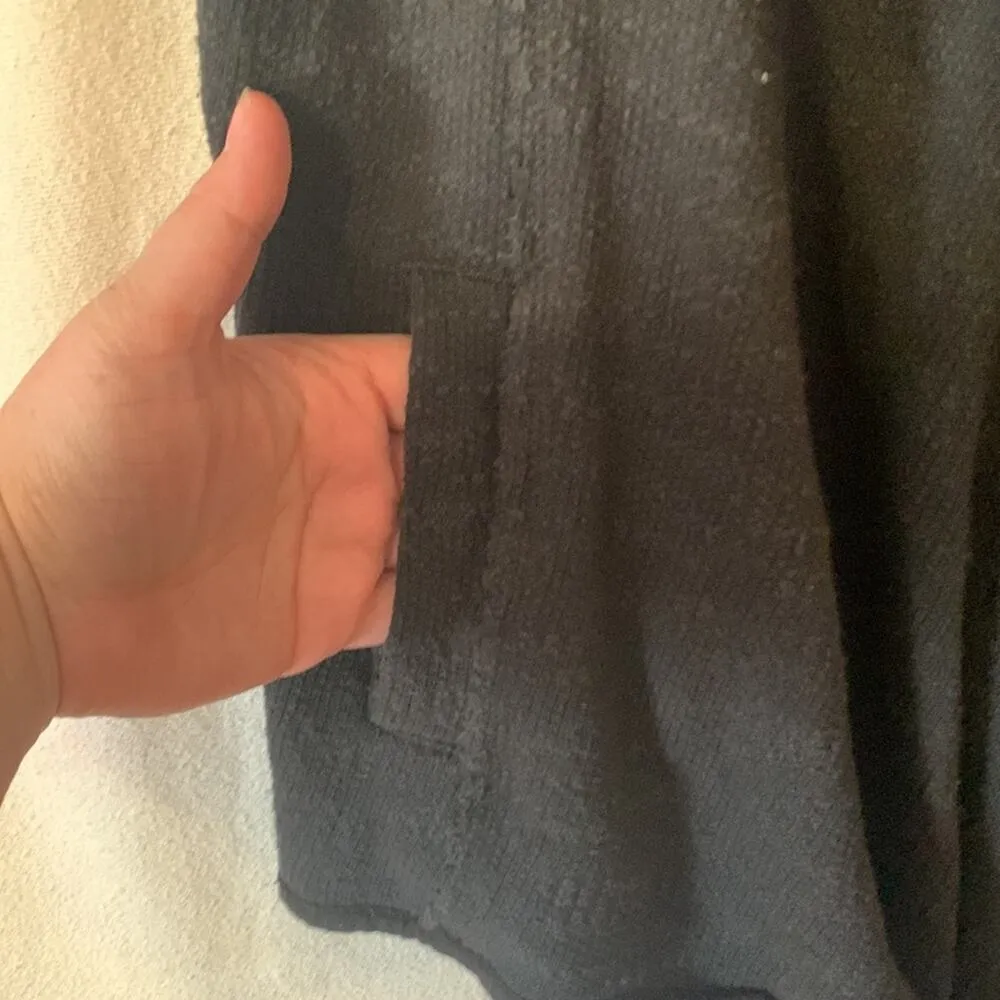 Free People womens small in the loop black cardigan oversized boho raw grunge hi - Image 6