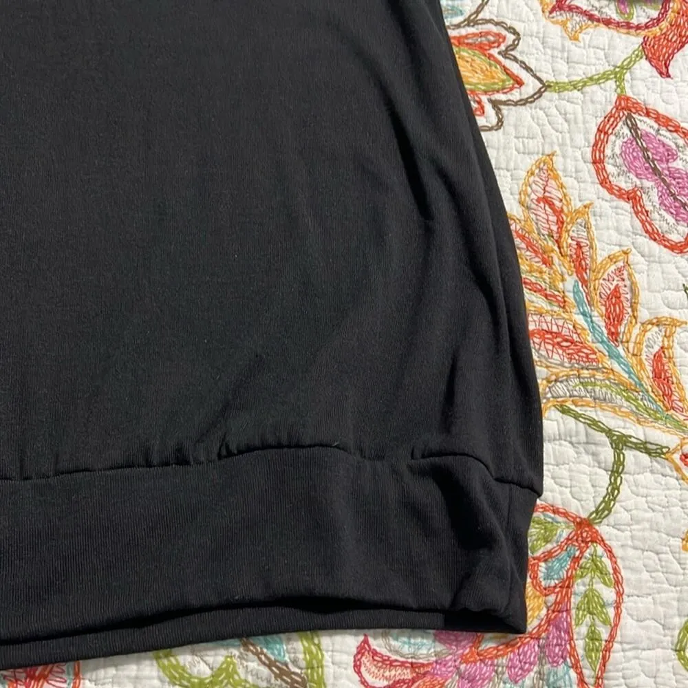 Ashley Stewart 22/24 plus size long sleeve black tunic high neck ruched sleeves - Image 7