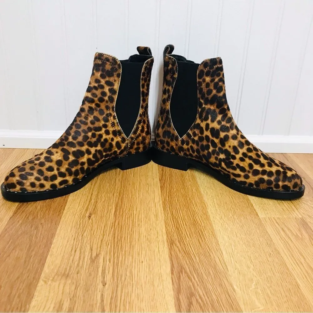 REBECCA‎ MINKOFF Leopard Print Cowhide Chelsea Ankle Boot Booties Size 6.5 New - Image 3