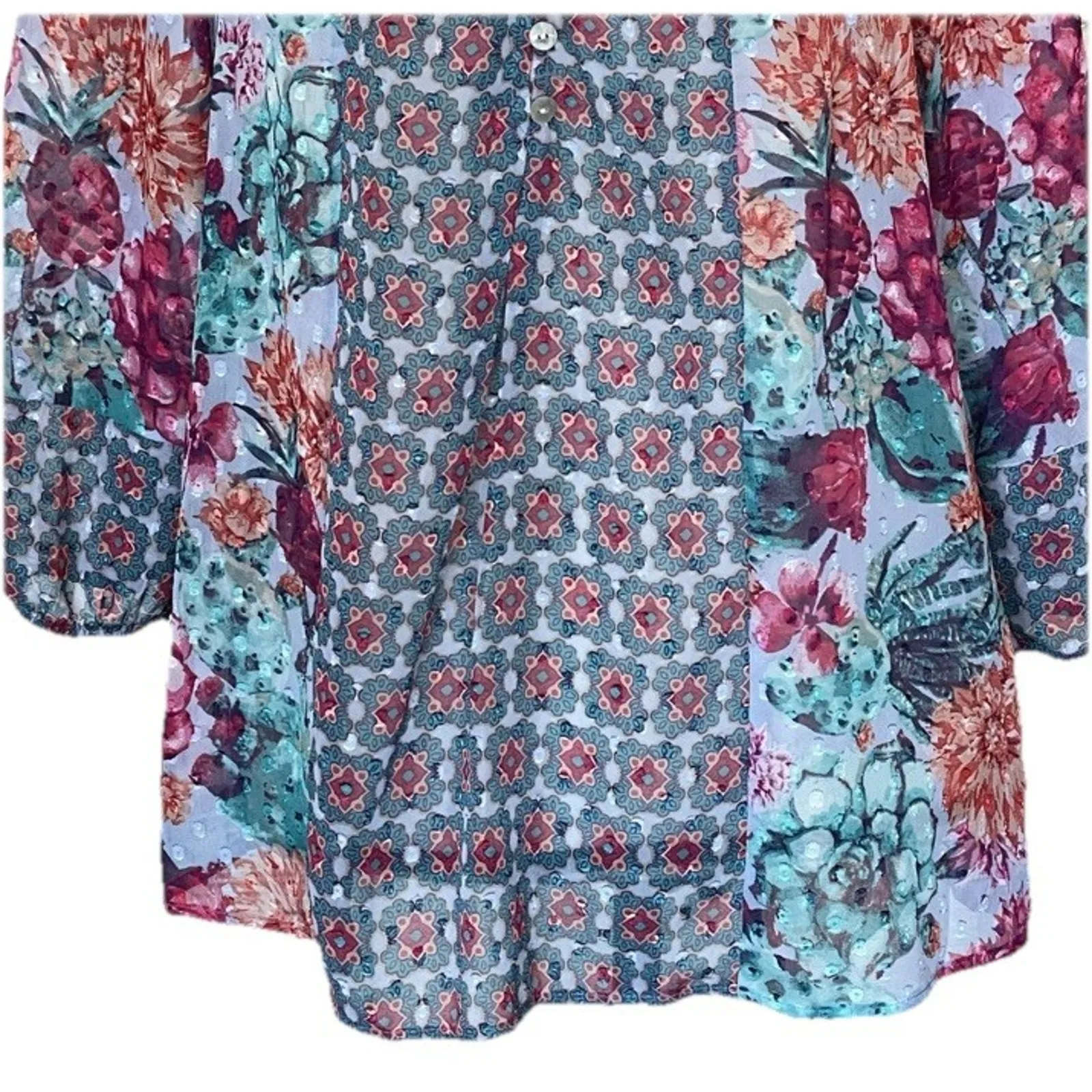 ANTHROPOLOGIE FIG AND FLOWER BOHO FLORAL BLOUSE WOMENS Sz S - Image 4