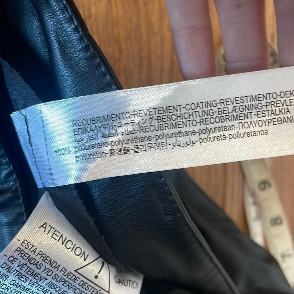 Zara black faux leather high rise straight leg pant 00 - Image 4