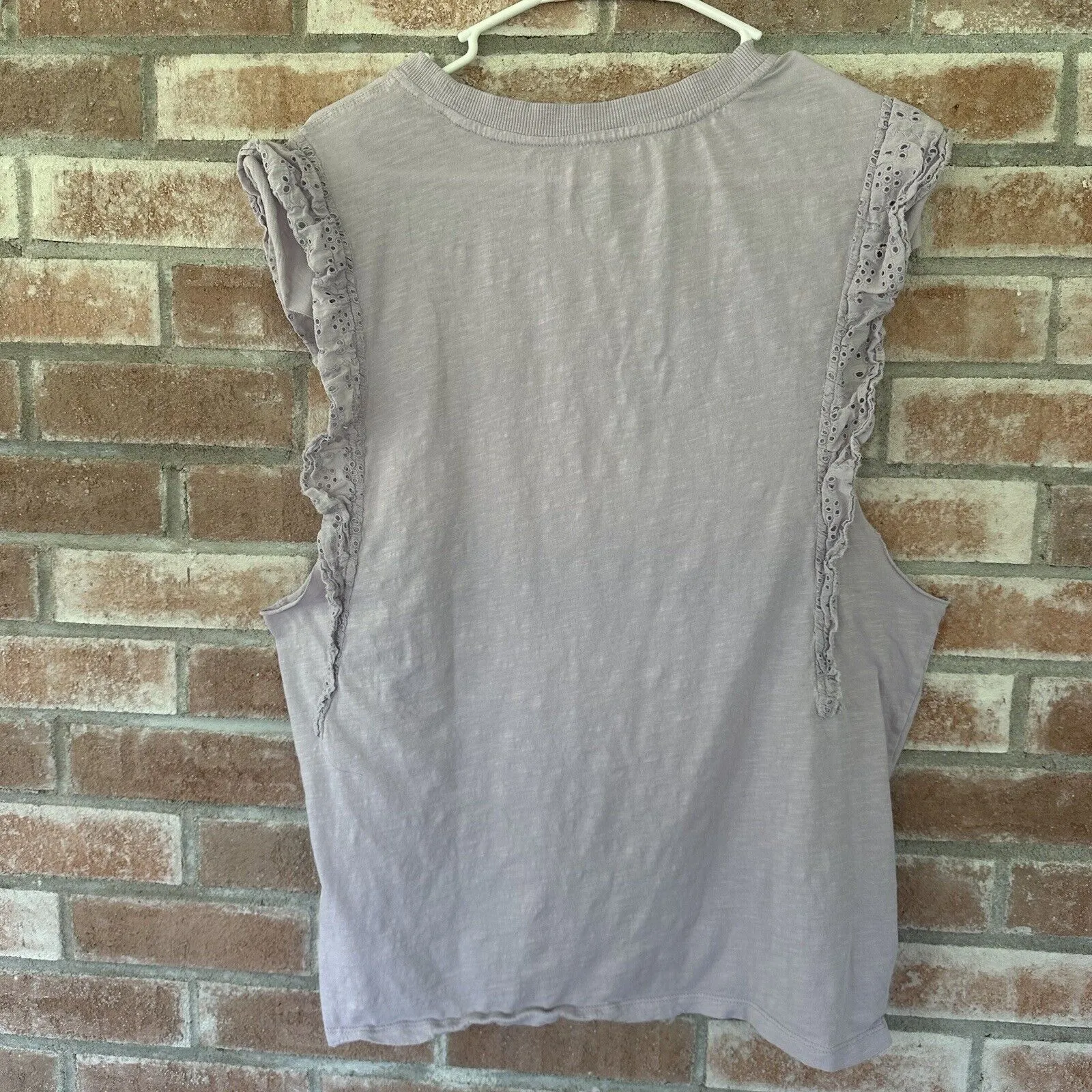 Pilcro by Anthropologie Ruffle Tank Top Lilac Purple Small - Image 4