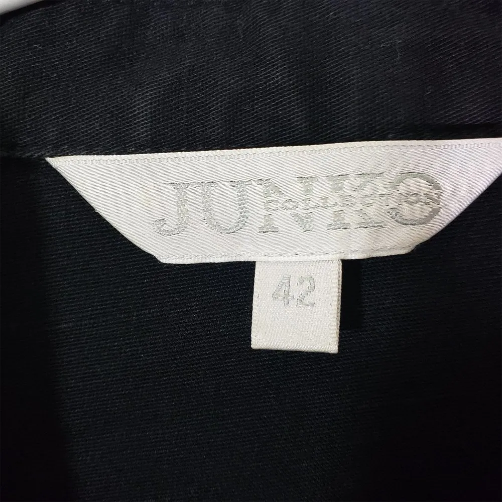 JUNKO COLLECTION Size 42 Black Punk, Studded, Military, 3/4 Length Sleeve Jacket Size M - Image 7