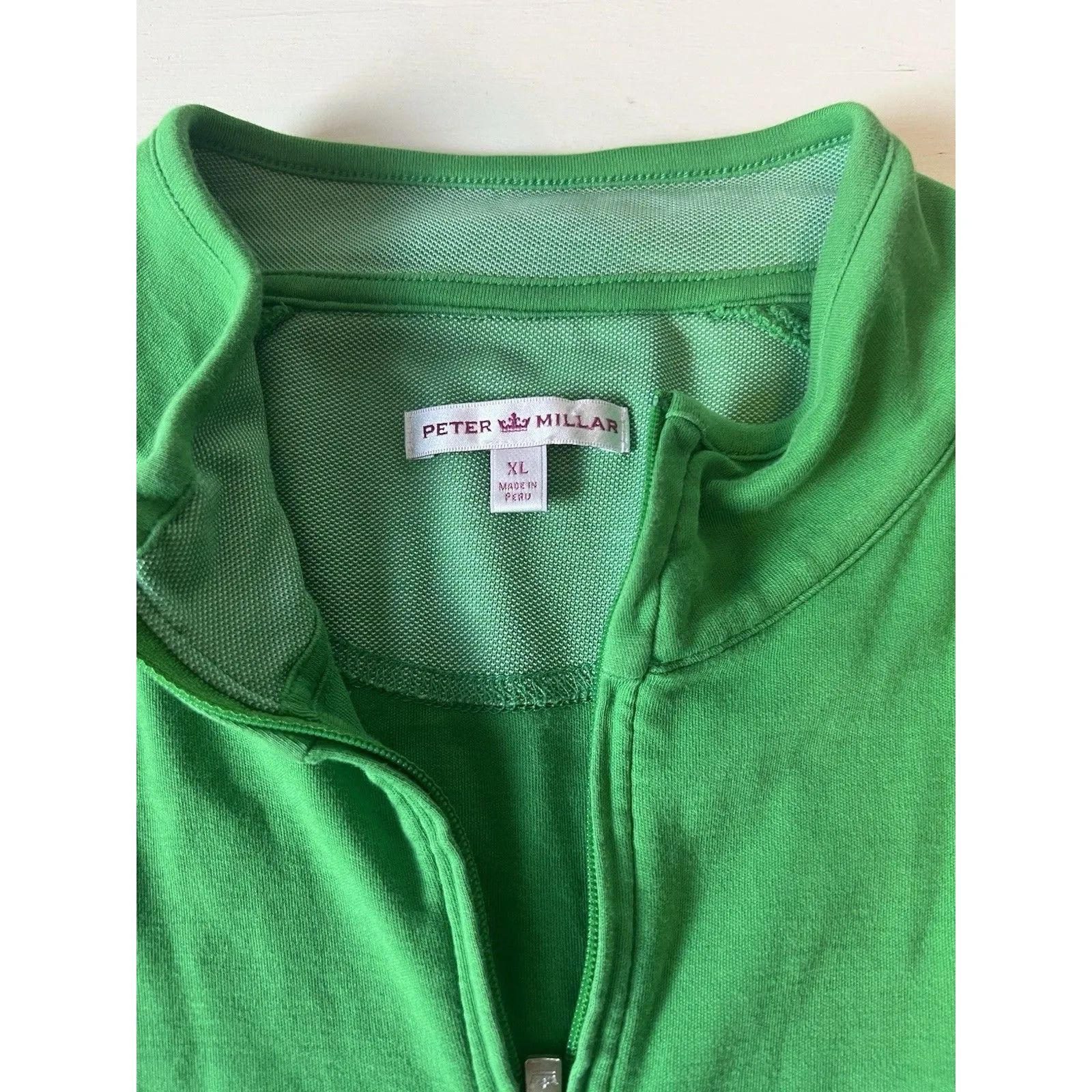 Peter‎ Millar Womans XL Kelly Green Performance Full Zip Jacket Golf Active - Image 2