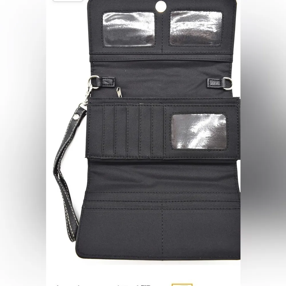 💕Western Cowgirl Classic Shoulder Bag With Wallet Set💕 Black - Image 7