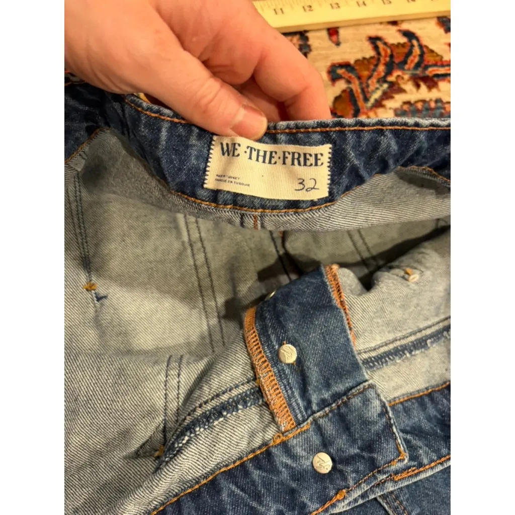 New Free People We The Free Palmer Cuffed Jeans Women’s 32 High Rise Cropped - Image 5