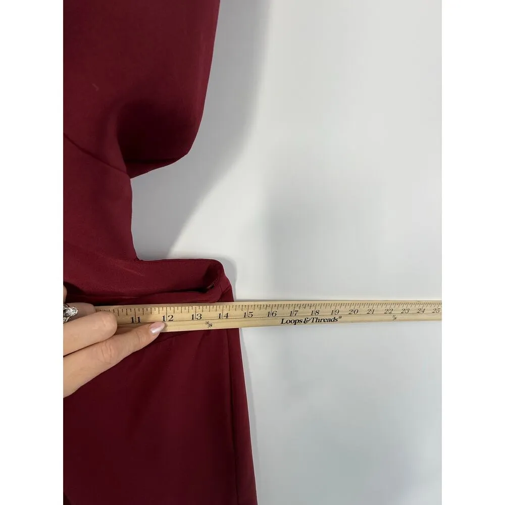 Fame & Partners Formal Dress Women 4 Burgundy Plunge Cutout Slit Maxi Gown - Image 12