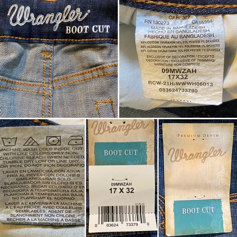 Women's Wrangler Mid Rise Boot Cut Denim Jean 17 x 32 NEW NWT - Image 13