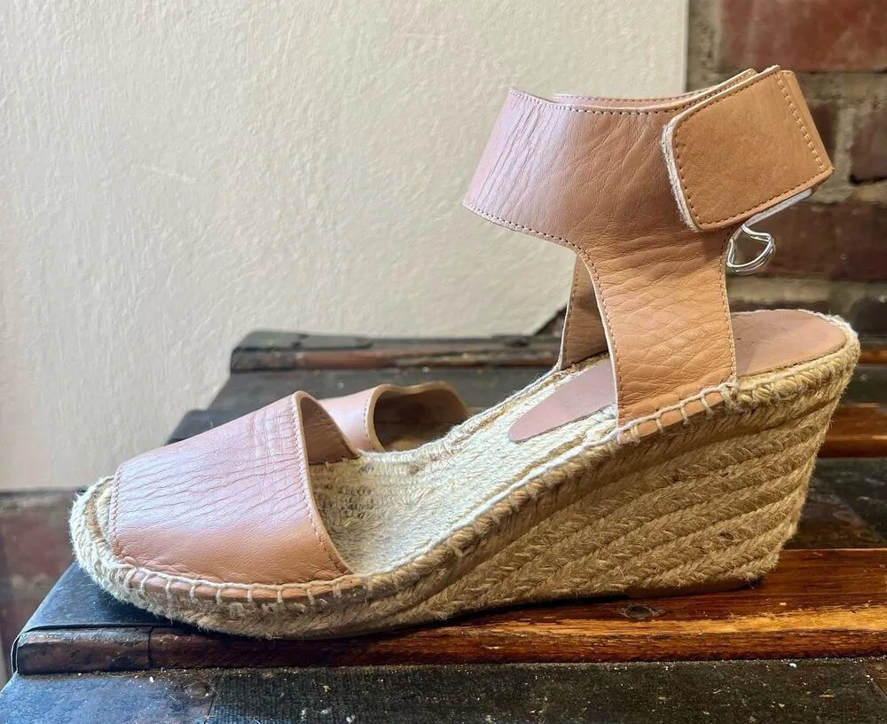 Vince Sophie Espadrille Leather Wedge Nude 8 - Image 4
