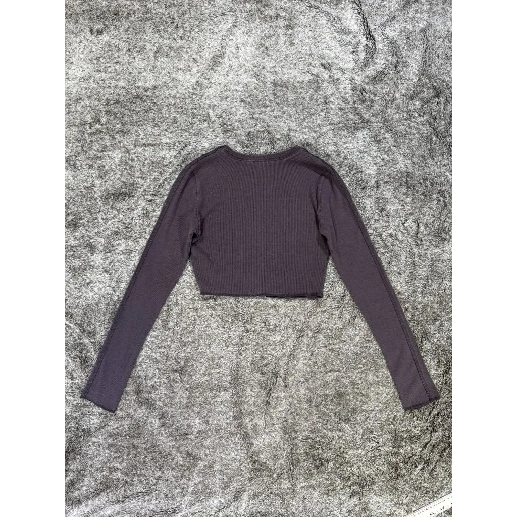 Garage Denim Kylie Exposed Seams Long Sleeve Tee Sz XS - Image 8