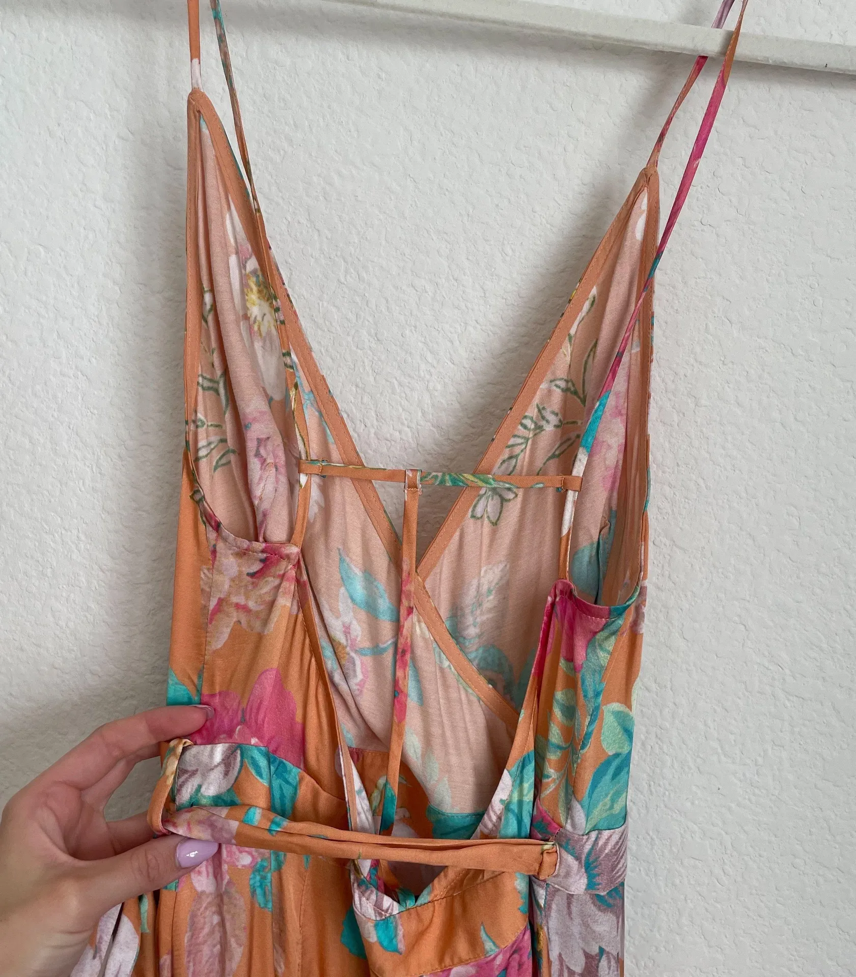 Cubano Floral Wrap Satin Maxi Dress - Image 11