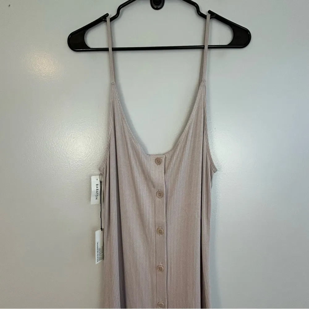 NWT Aritzia Babaton Jayce Ribbed Tank Dress in Lila Fog Size Large - Image 3